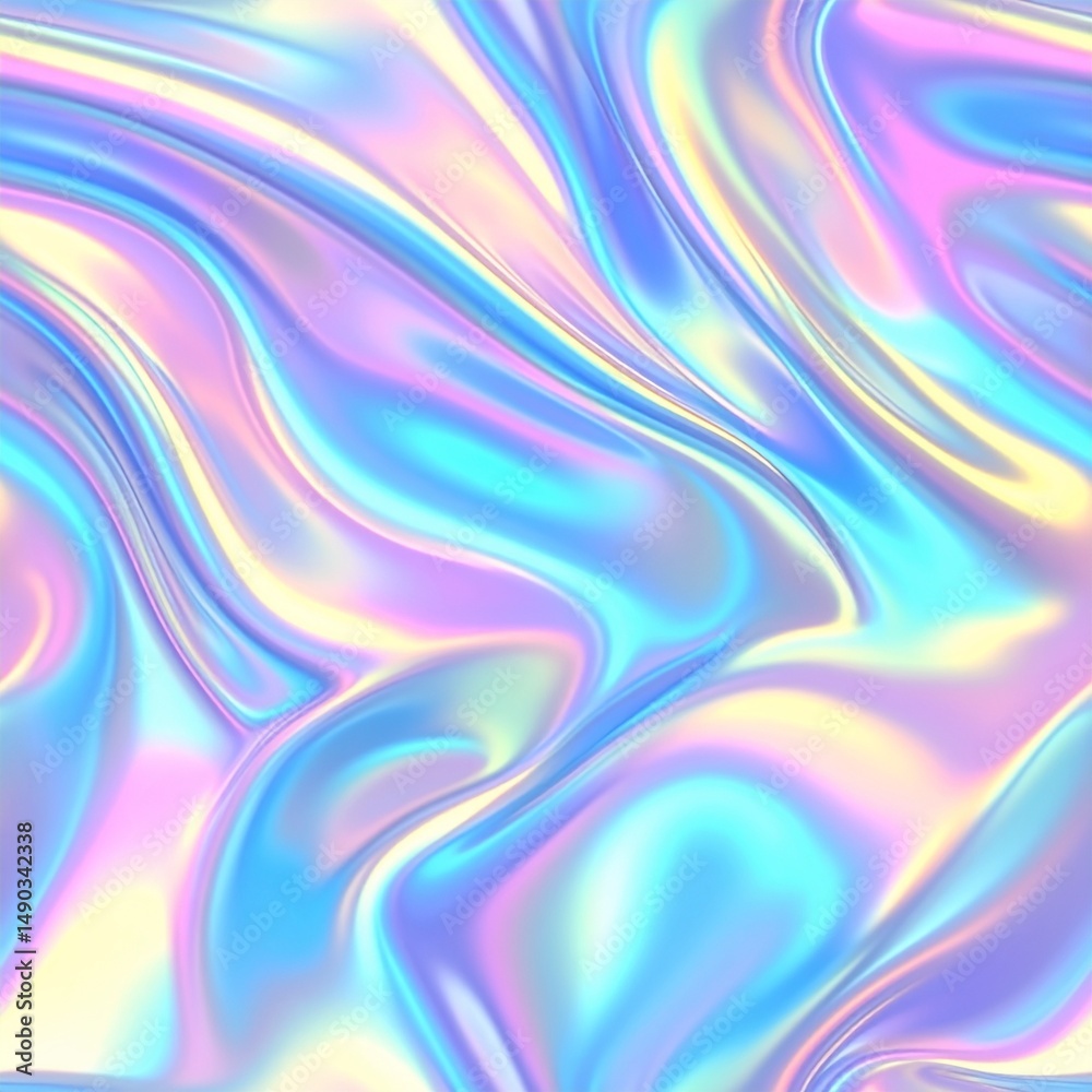 Obraz premium Glossy Pastel Iridescent Waves