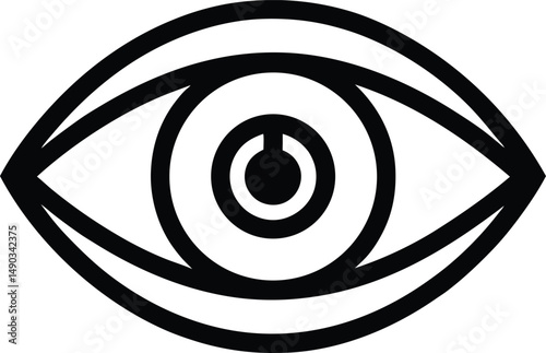 Eye Hidden Icon Outline Vector Illustration