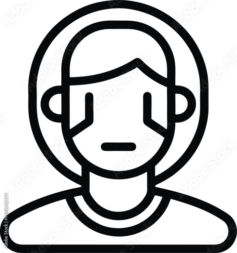 Face ID Icon Outline Vector Illustration