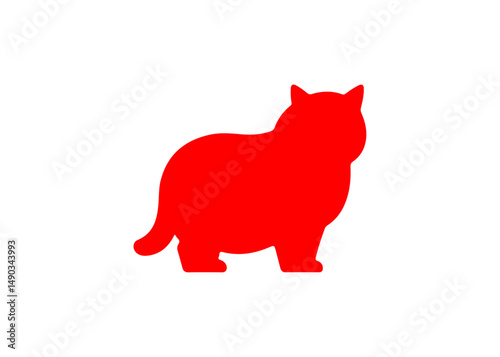 A clean and minimal vector-style silhouette illustration, perfect for modern, professional, or artistic design projects Red