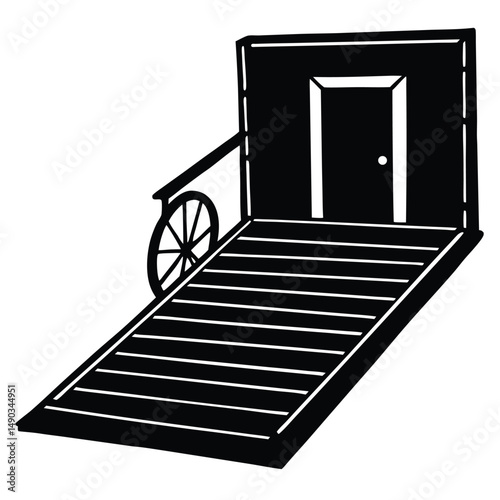 a ramp for a wheelchair leading to a doorway