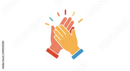 High five illustration graphic design