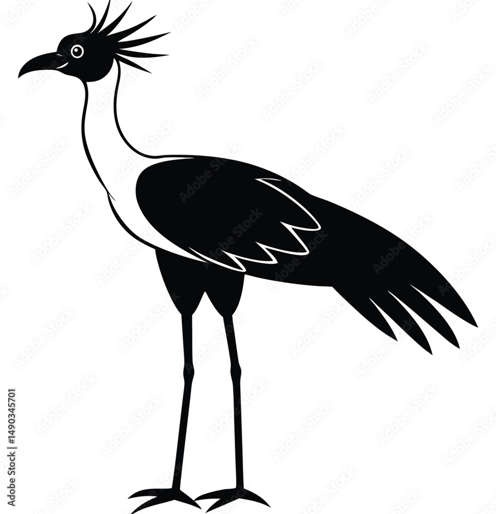 Fototapeta premium a secretary bird standing tall with long legs
