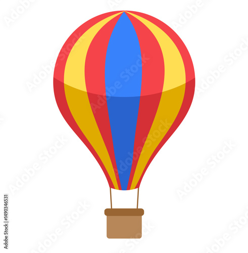 Hot air balloon icon vector illustration. Design template, summer vacation, travelling, tourism and journey concept