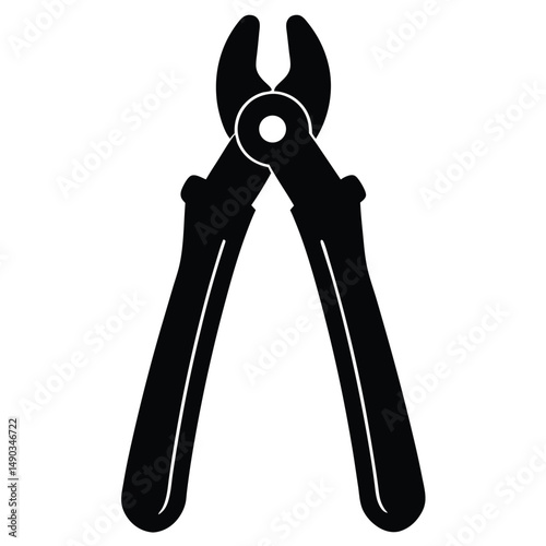 a silhouette of a large bolt cutter with thick handles