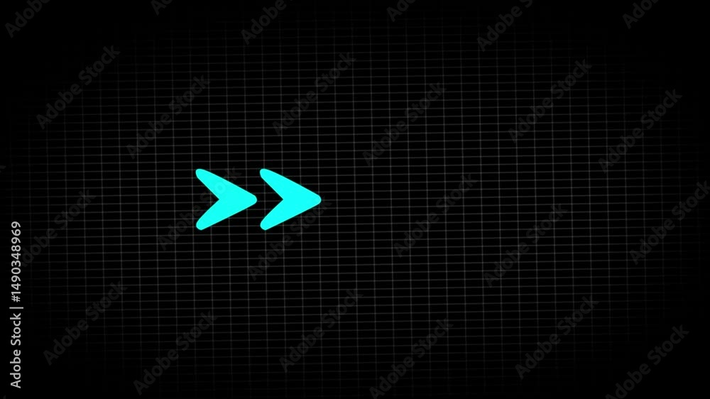 glowing neon pink color right side Arrow Loop Animation direction concept arrow icon  arrow icon concept .on black background