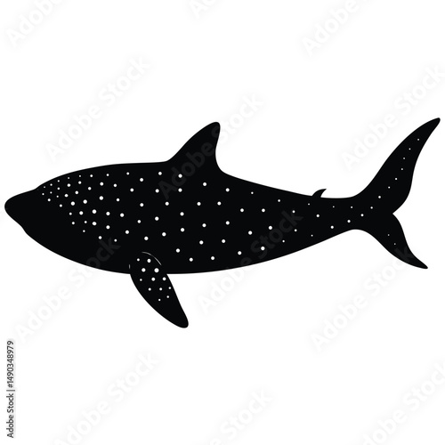 a silhouette of a whale shark with its broad massive body