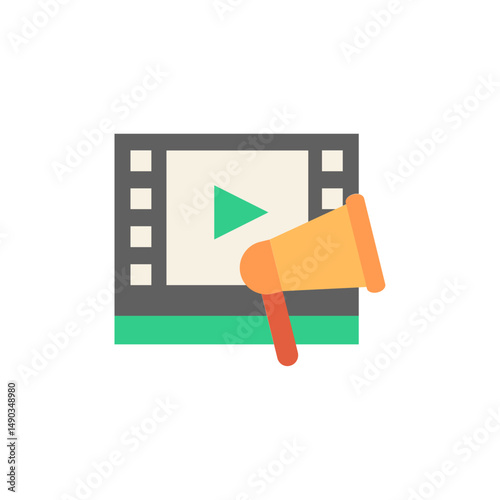 Visual storytelling through captivating promotional video marketing icon vector