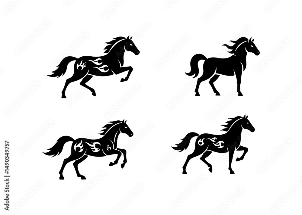 vector icon set welcome chinese new year fire horse vector icon set welcome chinese new year fire horse