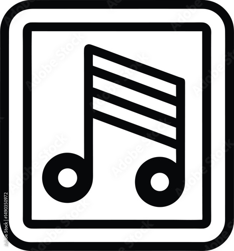 Playlist Icon Outline Vector Illustration