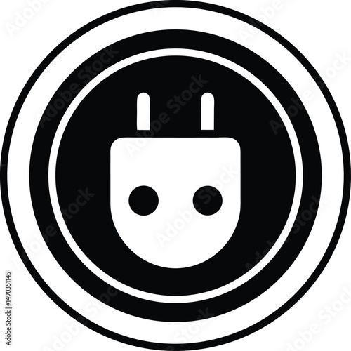 Power Socket Icon Outline Vector Illustration