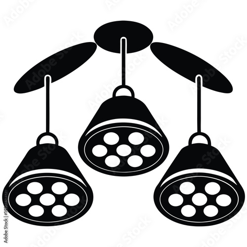 bright overhead surgical lights in an operating room