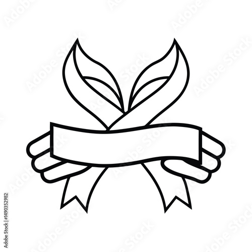 Feminine Hands Gently Holding Ribbon
