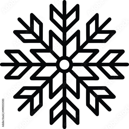 snowflake icon outline vector illustration
