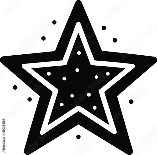star filled icon outline vector illustration