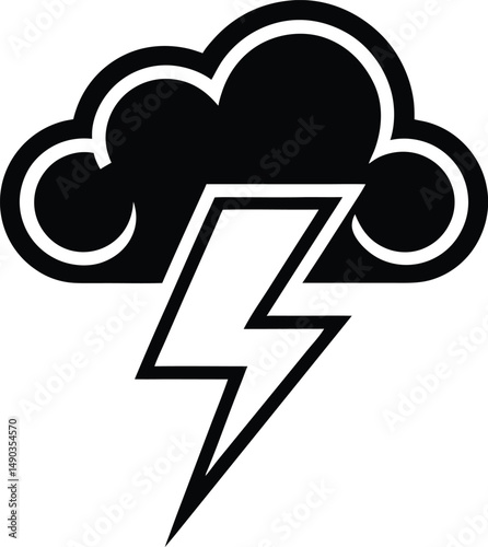 storm icon outline vector illustration