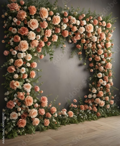 Elegant vintage artificial flower wall backdrop  Perfect for events & photoshoots ,  celebration,  style,  wedding
