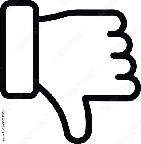 thumbs down icon outline vector illustration