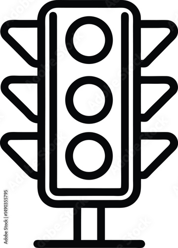 traffic light icon outline vector illustration