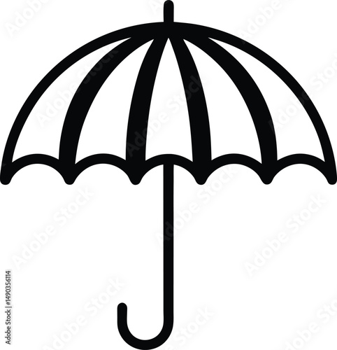 umbrella icon outline vector illustration