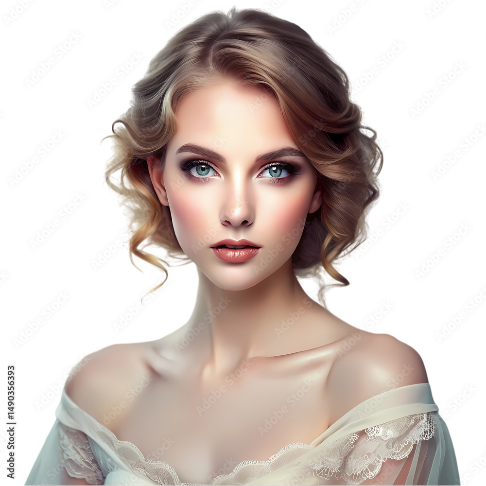 Stunning Blonde Woman Portrait HighResolution Beauty Image isolated on transparent background Stunning Blonde Woman Portrait HighResolution Beauty Image isolated on transparent background