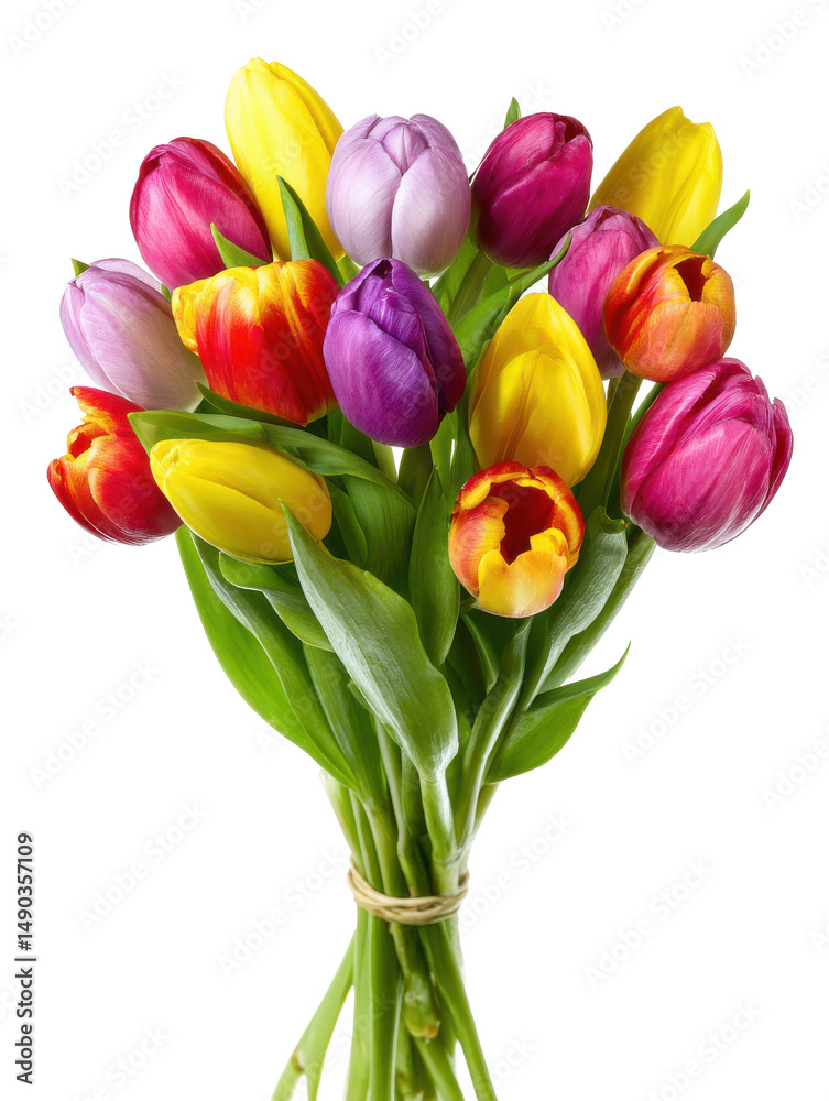 Obraz premium Vibrant Spring Bouquet of Colorful Tulips A Stunning Floral Arrangement