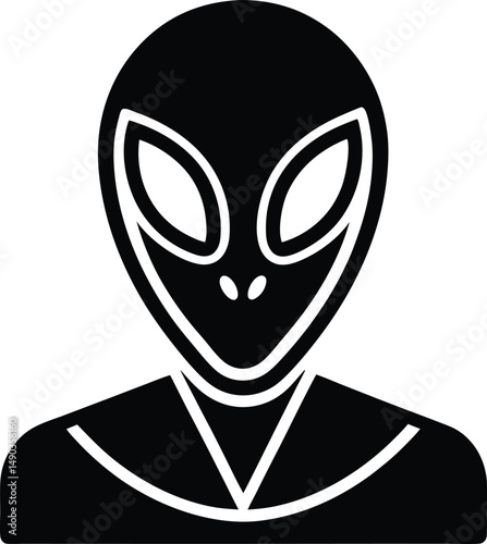 Alien Head Icon Outline Vector Illustration