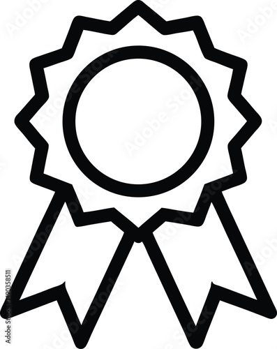Award Ribbon Icon Outline Vector Illustration