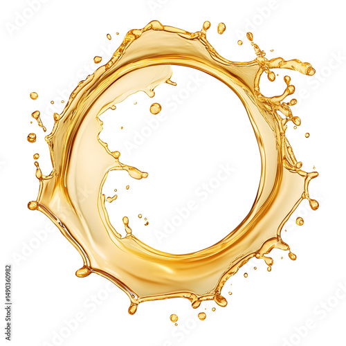 Golden Liquid Splashing in a Circular Pattern