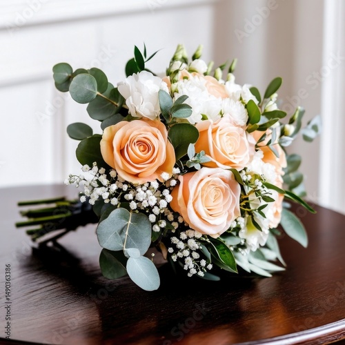 Peach Rose Bouquet for Weddings