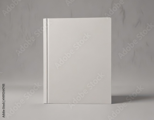 Blank book cover mockup, textured paper background,  dust jacket,  old,  brown