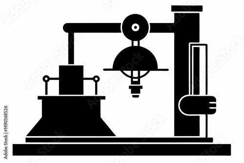 rheometer silhouette line art vector illustration with a white background