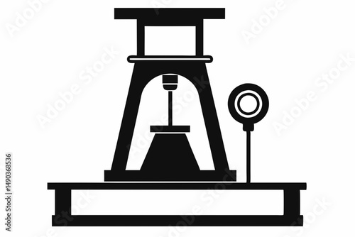 rheometer silhouette line art vector illustration with a white background