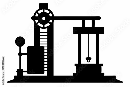 rheometer silhouette line art vector illustration with a white background