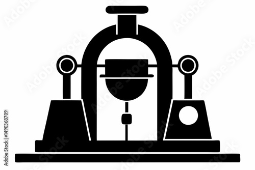 rheometer silhouette line art vector illustration with a white background