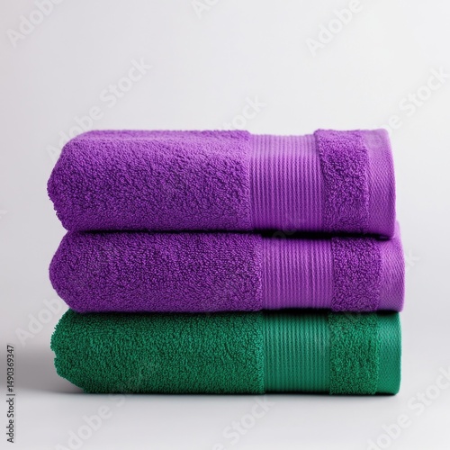 Purple and Green Towels
