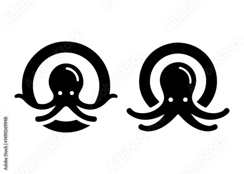 Creative Minimal Octopus Technology Logo Design, letter o octopus logo, letter o logo, crossroads of technology, recruitment engine powered by AI agents, industry empower both businesses talent icon
