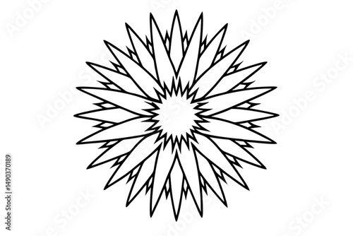 sea urchin silhouette line art vector illustration with a white background