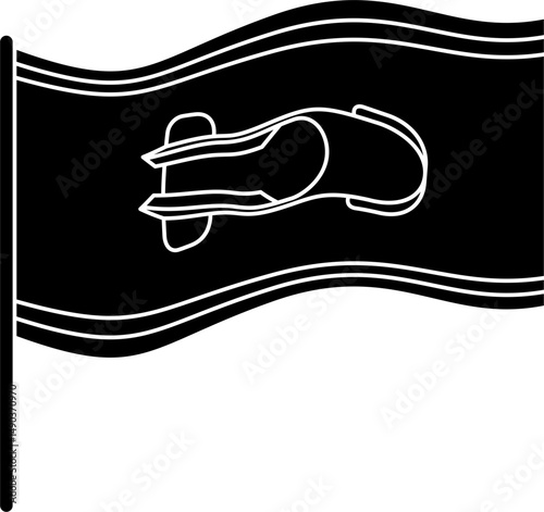 Bobsleigh flag silhouette vector