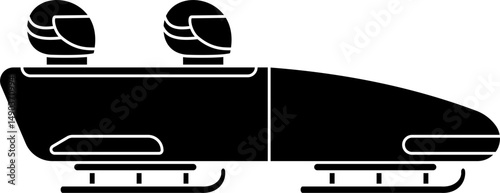 Bobsleigh team silhouette vector