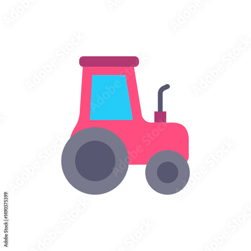 Stylized tractor illustration for agricultural design purposes with modern twist