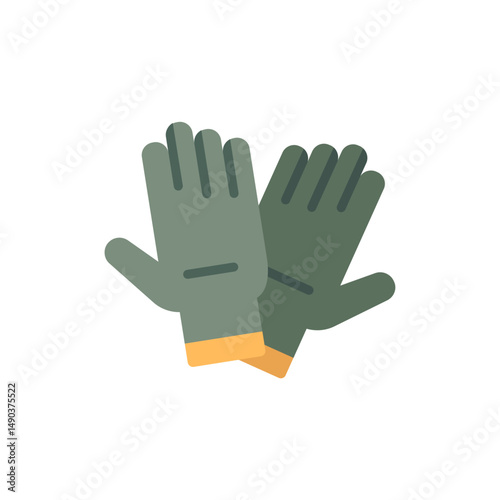 Pair of protective work gloves illustration on transparent background