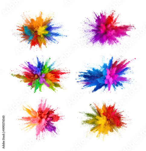 Wallpaper Mural Colorful Dynamic Paint Splatter Explosions on Transparent Background, Isolated on Transparent Background Torontodigital.ca