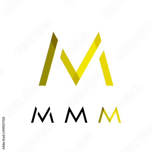Logo Letter M, trendy modern alphabet font, set of four different letter for your brand name design, vector illustration 10 EPS
