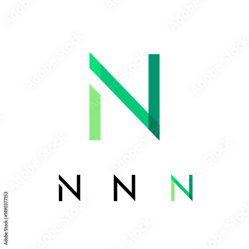 Logo Letter N, trendy modern alphabet font, set of four different letter for your brand name design, vector illustration 10 EPS