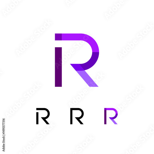 Logo Letter R, trendy modern alphabet font, set of four different letter for your brand name design, vector illustration 10 EPS