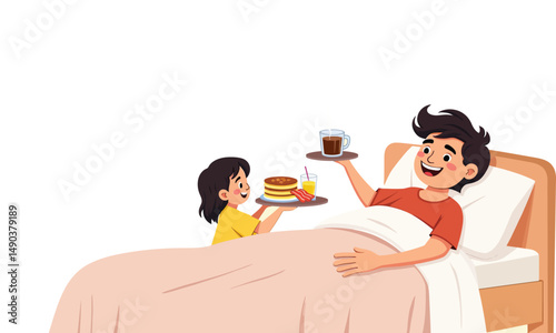 happy fathers day concept on white background