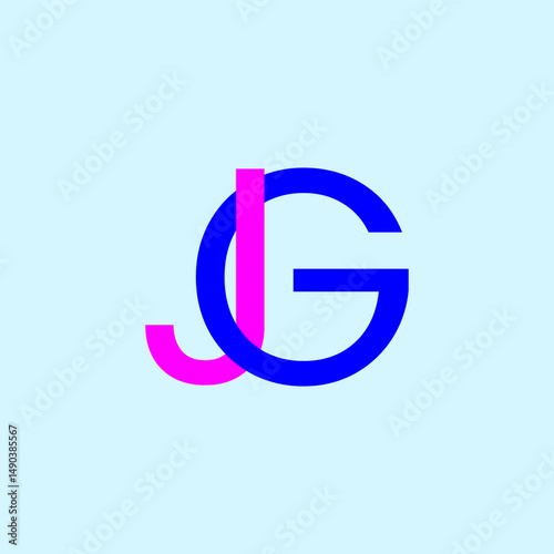 JG monogram logo design vector
