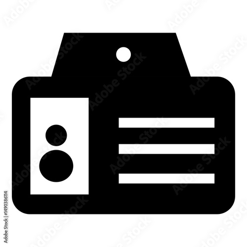 id card glyph icon vector