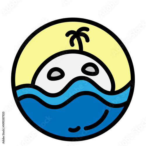 Castaway Tent Vector Filled Icon Design